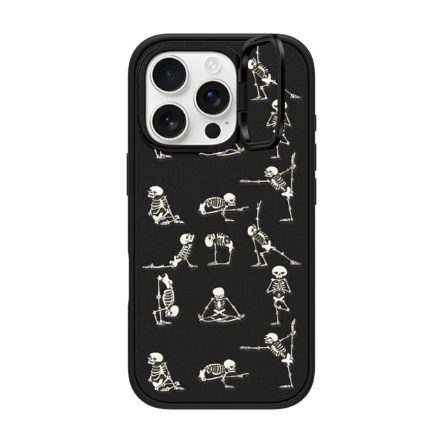 Huebucket x CASETiFY iPhone 16 Pro ケース マットブラック インパクトリングスタンドケース MagSafe対応 Skeleton Yoga