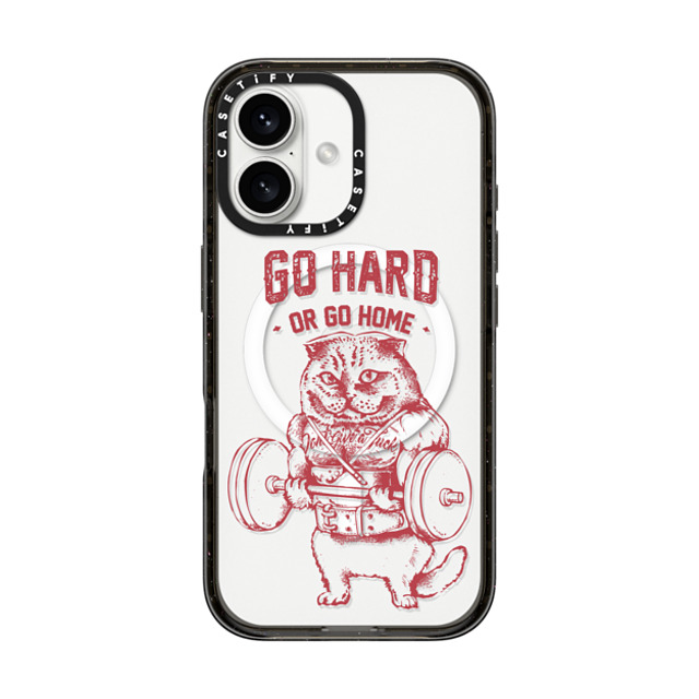 Huebucket x CASETiFY iPhone 16 Case Cat,Animal Black Impact Case MagSafe Compatible Go Hard or Go Home Scottish Fold Back to School Huebucket x CASETiFY iPhone 16 Case Cat,Animal Black Impact Case MagSafe Compatible Go Hard or Go Home Scottish Fold Back to School