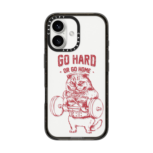 Huebucket x CASETiFY iPhone 16 Case Cat,Animal Black インパクトケース Go Hard or Go Home Scottish Fold Back to School Huebucket x CASETiFY iPhone 16 Case Cat,Animal Black インパクトケース Go Hard or Go Home Scottish Fold Back to School