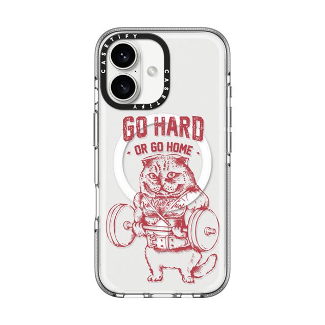 Huebucket x CASETiFY iPhone 16 Case Cat,Animal クリア クリア ケース MagSafe対応 Go Hard or Go Home Scottish Fold Back to School Huebucket x CASETiFY iPhone 16 Case Cat,Animal クリア クリア ケース MagSafe対応 Go Hard or Go Home Scottish Fold Back to School