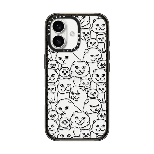 Huebucket x CASETiFY iPhone 16 Case Cat,Animal Black インパクトケース Oh Scottish Fold Back to School Huebucket x CASETiFY iPhone 16 Case Cat,Animal Black インパクトケース Oh Scottish Fold Back to School