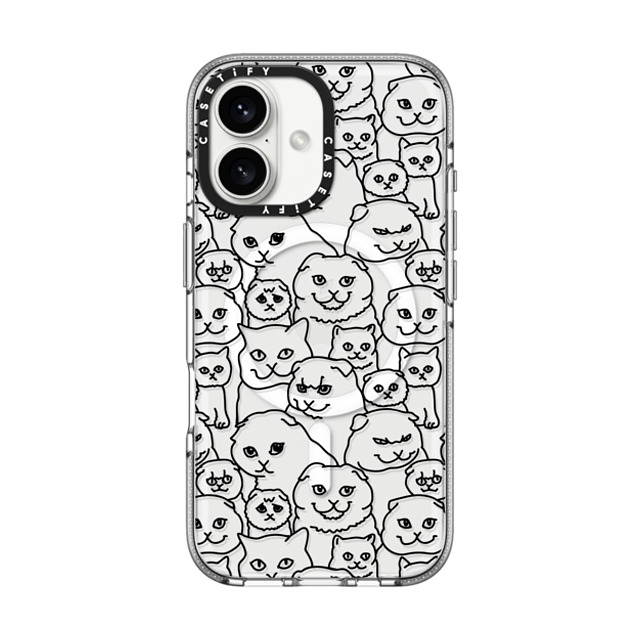 Huebucket x CASETiFY iPhone 16 Case Cat,Animal クリア クリア ケース MagSafe対応 Oh Scottish Fold Back to School Huebucket x CASETiFY iPhone 16 Case Cat,Animal クリア クリア ケース MagSafe対応 Oh Scottish Fold Back to School