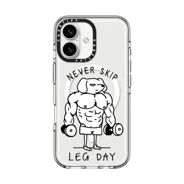 Huebucket x CASETiFY iPhone 16 Case Dog,Animal クリア クリア ケース MagSafe対応 Never Skip Leg Day Dachshund Back to School Huebucket x CASETiFY iPhone 16 Case Dog,Animal クリア クリア ケース MagSafe対応 Never Skip Leg Day Dachshund Back to School