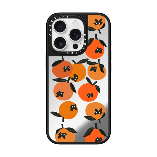 Huebucket x CASETiFY iPhone 16 Pro Case Silver on Black ミラーケース MagSafe対応 Oranges and Pugs Back to School Huebucket x CASETiFY iPhone 16 Pro Case Silver on Black ミラーケース MagSafe対応 Oranges and Pugs Back to School