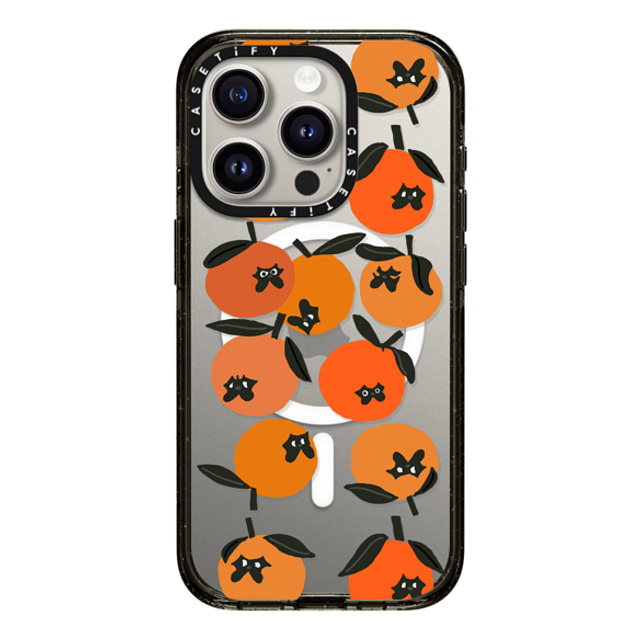 Huebucket x CASETiFY iPhone 15 Pro ケース ブラック インパクトケース MagSafe対応 Oranges and Pugs Back to School Huebucket x CASETiFY iPhone 15 Pro ケース ブラック インパクトケース MagSafe対応 Oranges and Pugs Back to School
