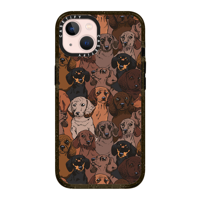 Huebucket x CASETiFY iPhone 13 ケース ブラック インパクトケース MagSafe対応 Social Dachshunds