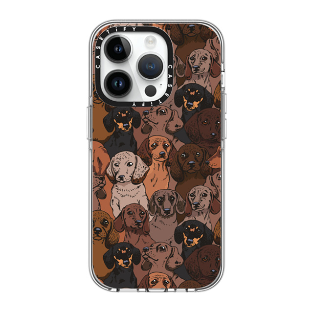 Huebucket x CASETiFY iPhone 14 Pro ケース クリア クリア ケース MagSafe対応 Social Dachshunds