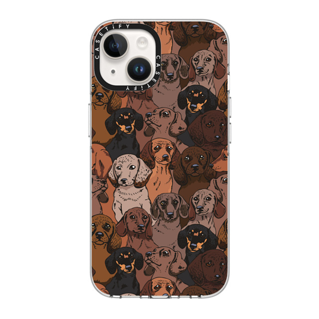 Huebucket x CASETiFY iPhone 14 ケース クリア クリア ケース MagSafe対応 Social Dachshunds