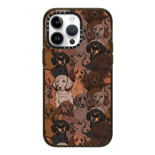 Huebucket x CASETiFY iPhone 14 Pro Max ケース ブラック インパクトケース MagSafe対応 Social Dachshunds