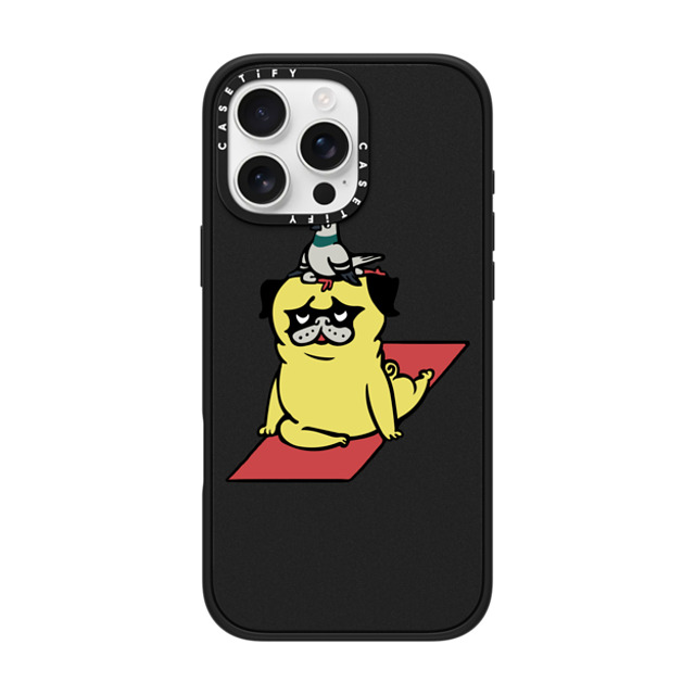 Huebucket x CASETiFY iPhone 16 Pro Max ケース マットブラック インパクトケース MagSafe対応 Pigeon and Pug Yoga Back to School Huebucket x CASETiFY iPhone 16 Pro Max ケース マットブラック インパクトケース MagSafe対応 Pigeon and Pug Yoga Back to School