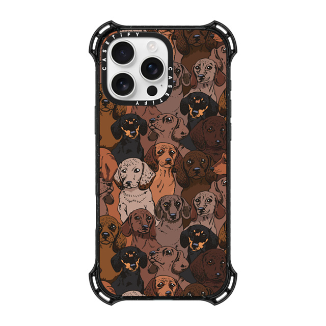 Huebucket x CASETiFY iPhone 16 Pro Max ケース ブラック バウンスケース Social Dachshunds