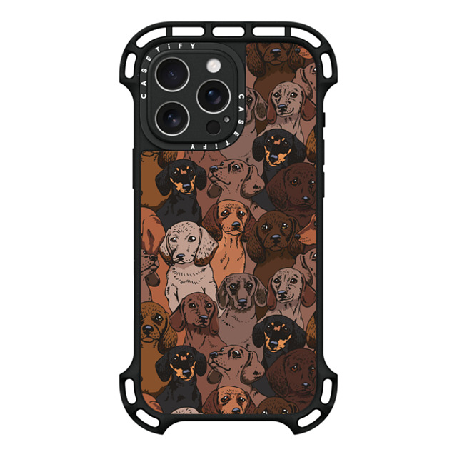 Huebucket x CASETiFY iPhone 16 Pro Max ケース ブラック ウルトラ バウンスケース MagSafe対応 Social Dachshunds