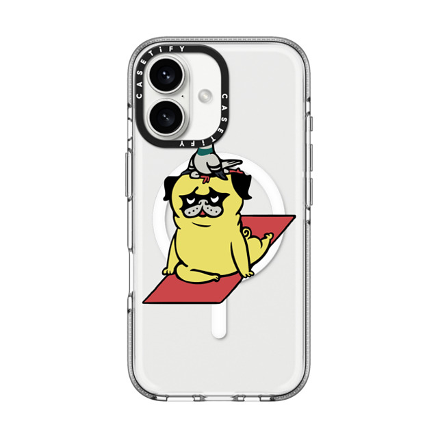 Huebucket x CASETiFY iPhone 16 ケース クリア クリア ケース MagSafe対応 Pigeon and Pug Yoga Back to School Huebucket x CASETiFY iPhone 16 ケース クリア クリア ケース MagSafe対応 Pigeon and Pug Yoga Back to School
