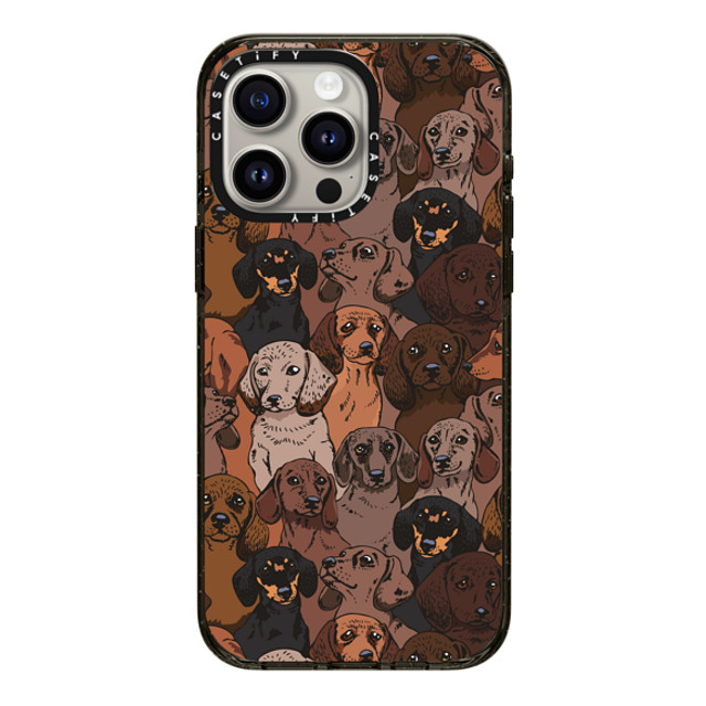 Huebucket x CASETiFY iPhone 15 Pro Max ケース ブラック インパクトケース Social Dachshunds