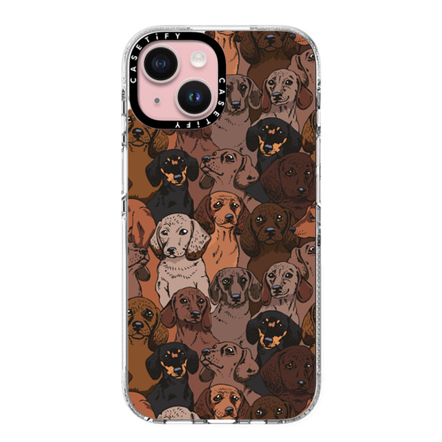 Huebucket x CASETiFY iPhone 15 ケース クリア クリア ケース MagSafe対応 Social Dachshunds