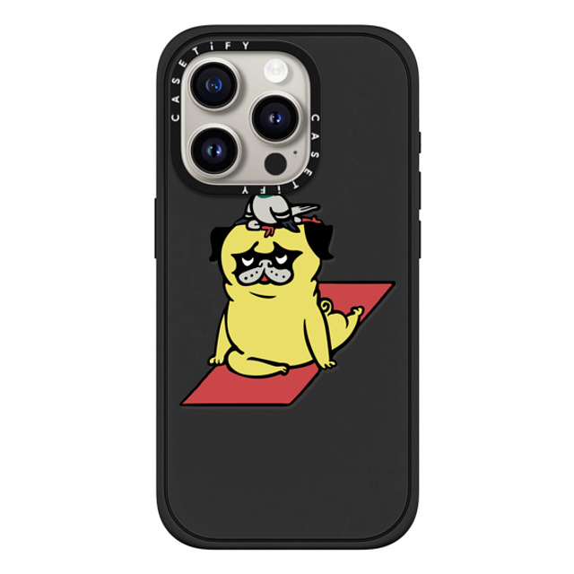 Huebucket x CASETiFY iPhone 15 Pro Case Matte Black Impact Case MagSafe Compatible Pigeon and Pug Yoga Back to School Huebucket x CASETiFY iPhone 15 Pro Case Matte Black Impact Case MagSafe Compatible Pigeon and Pug Yoga Back to School