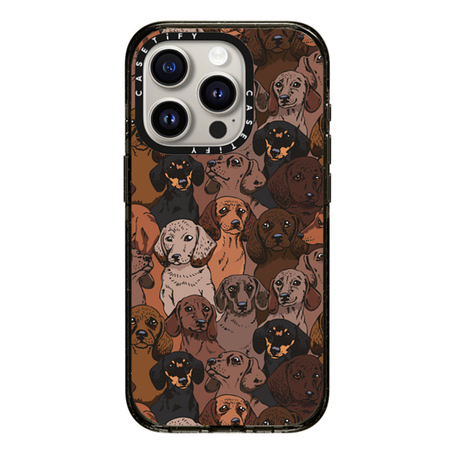 Huebucket x CASETiFY iPhone 15 Pro ケース ブラック インパクトケース Social Dachshunds