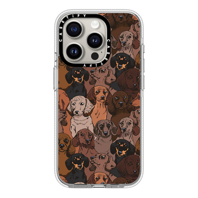 Huebucket x CASETiFY iPhone 15 Pro ケース クリア クリア ケース MagSafe対応 Social Dachshunds