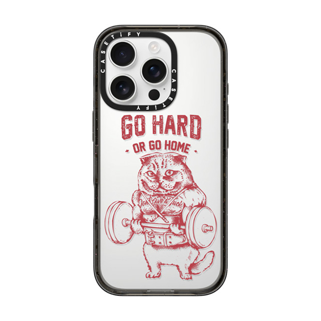 Huebucket x CASETiFY iPhone 16 Pro Case Cat,Animal Black インパクトケース Go Hard or Go Home Scottish Fold Back to School Huebucket x CASETiFY iPhone 16 Pro Case Cat,Animal Black インパクトケース Go Hard or Go Home Scottish Fold Back to School