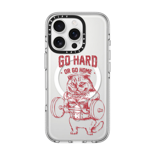 Huebucket x CASETiFY iPhone 16 Pro Case Cat,Animal クリア クリア ケース MagSafe対応 Go Hard or Go Home Scottish Fold Back to School Huebucket x CASETiFY iPhone 16 Pro Case Cat,Animal クリア クリア ケース MagSafe対応 Go Hard or Go Home Scottish Fold Back to School