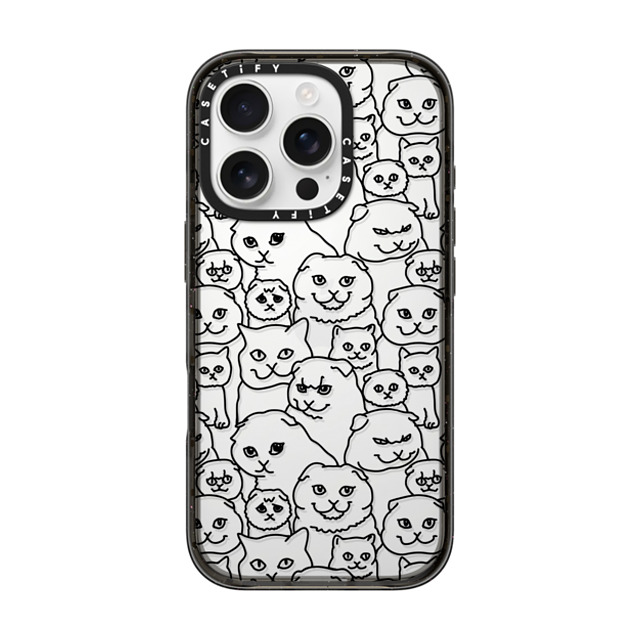 Huebucket x CASETiFY iPhone 16 Pro Case Cat,Animal Black インパクトケース Oh Scottish Fold Back to School Huebucket x CASETiFY iPhone 16 Pro Case Cat,Animal Black インパクトケース Oh Scottish Fold Back to School