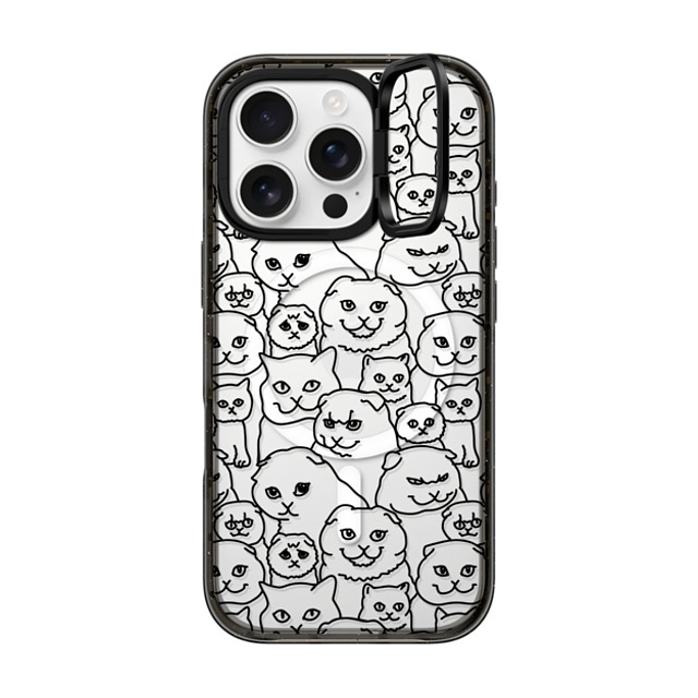 Huebucket x CASETiFY iPhone 16 Pro Case Cat,Animal Black インパクトリングスタンドケース MagSafe対応 Oh Scottish Fold Back to School Huebucket x CASETiFY iPhone 16 Pro Case Cat,Animal Black インパクトリングスタンドケース MagSafe対応 Oh Scottish Fold Back to School