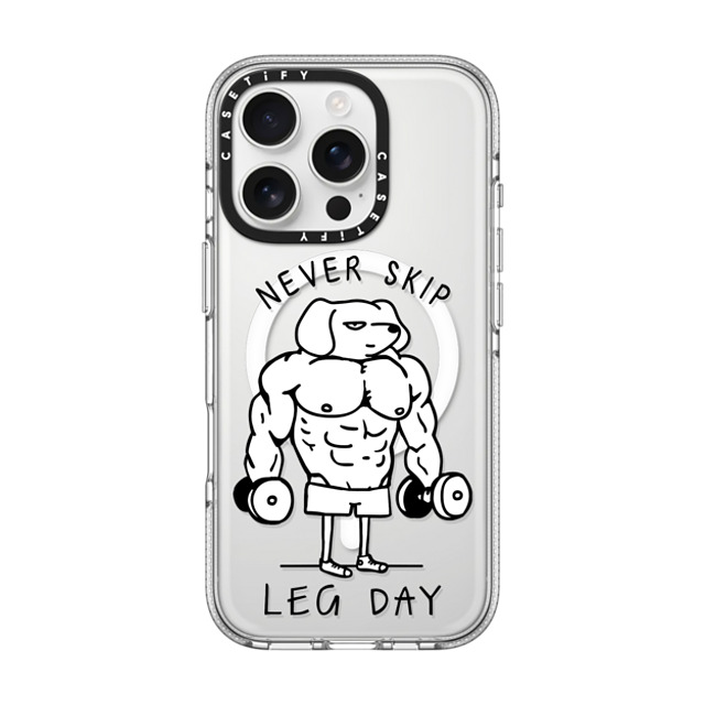 Huebucket x CASETiFY iPhone 16 Pro Case Dog,Animal クリア クリア ケース MagSafe対応 Never Skip Leg Day Dachshund Back to School Huebucket x CASETiFY iPhone 16 Pro Case Dog,Animal クリア クリア ケース MagSafe対応 Never Skip Leg Day Dachshund Back to School