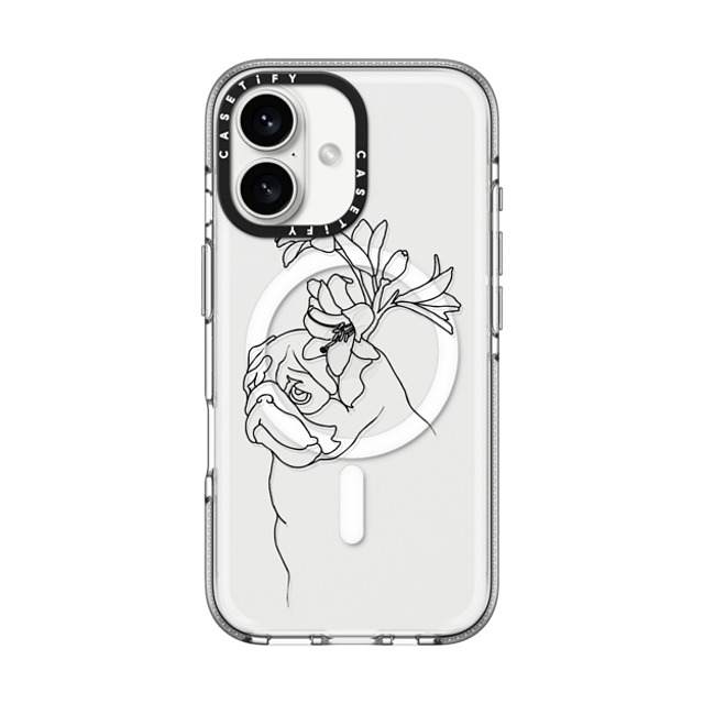 Huebucket x CASETiFY iPhone 16 ケース クリア クリア ケース MagSafe対応 Pug with Flower Father's Day Huebucket x CASETiFY iPhone 16 ケース クリア クリア ケース MagSafe対応 Pug with Flower Father's Day