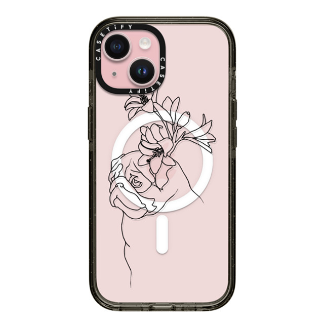 Huebucket x CASETiFY iPhone 15 ケース ブラック インパクトケース MagSafe対応 Pug with Flower Father's Day Huebucket x CASETiFY iPhone 15 ケース ブラック インパクトケース MagSafe対応 Pug with Flower Father's Day