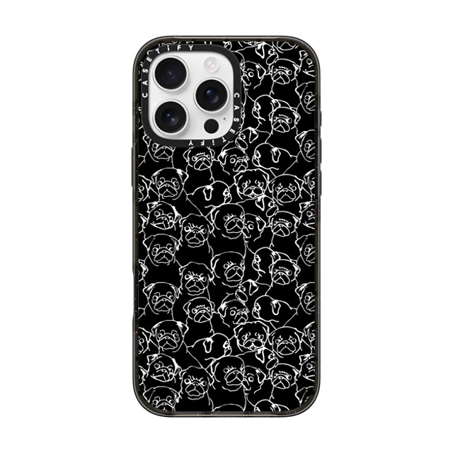 Huebucket x CASETiFY iPhone 16 Pro Max ケース ブラック インパクトケース Oh Black Pugs