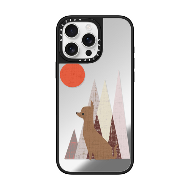 Huebucket x CASETiFY iPhone 16 Pro Max ケース Silver on Black ミラーケース MagSafe対応 Waiting for you Chihuahua Back to School Huebucket x CASETiFY iPhone 16 Pro Max ケース Silver on Black ミラーケース MagSafe対応 Waiting for you Chihuahua Back to School