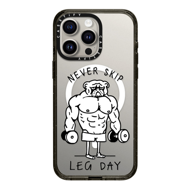 Huebucket x CASETiFY iPhone 15 Pro Max ケース Dog,Animal ブラック インパクトケース MagSafe対応 Never Skip Leg Day English Bulldog Back to School Huebucket x CASETiFY iPhone 15 Pro Max ケース Dog,Animal ブラック インパクトケース MagSafe対応 Never Skip Leg Day English Bulldog Back to School