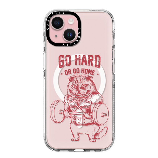Huebucket x CASETiFY iPhone 15 Case Cat,Animal クリア クリア ケース MagSafe対応 Go Hard or Go Home Scottish Fold Back to School Huebucket x CASETiFY iPhone 15 Case Cat,Animal クリア クリア ケース MagSafe対応 Go Hard or Go Home Scottish Fold Back to School