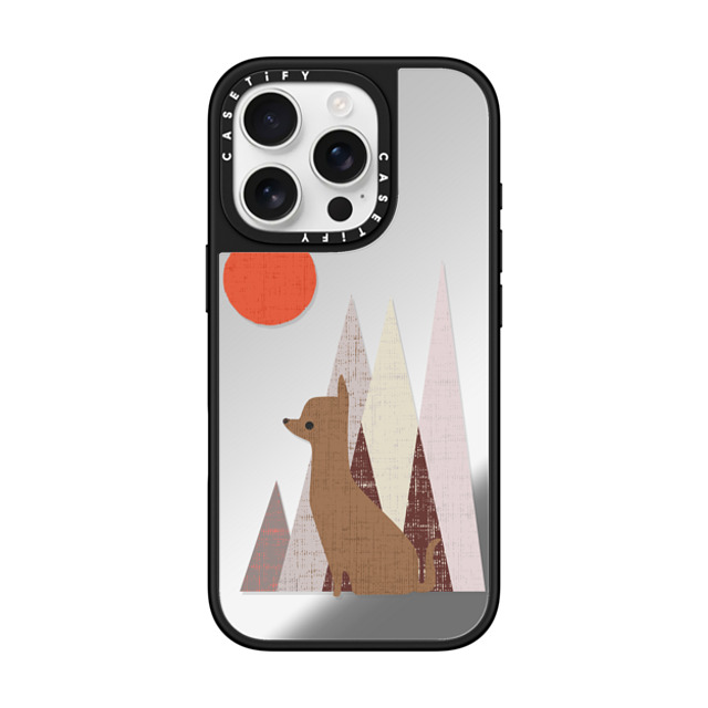 Huebucket x CASETiFY iPhone 16 Pro Case Silver on Black ミラーケース MagSafe対応 Waiting for you Chihuahua Back to School Huebucket x CASETiFY iPhone 16 Pro Case Silver on Black ミラーケース MagSafe対応 Waiting for you Chihuahua Back to School
