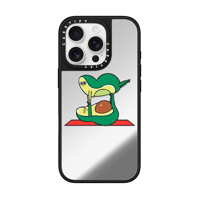 Huebucket x CASETiFY iPhone 16 Pro Case Silver on Black ミラーケース MagSafe対応 Acroyoga Avocado Mother's Day Huebucket x CASETiFY iPhone 16 Pro Case Silver on Black ミラーケース MagSafe対応 Acroyoga Avocado Mother's Day