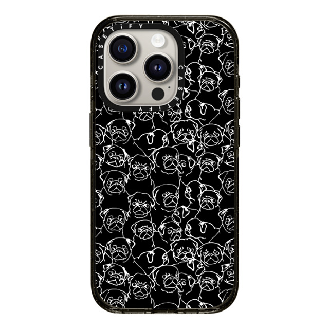 Huebucket x CASETiFY iPhone 15 Pro ケース ブラック インパクトケース MagSafe対応 Oh Black Pugs