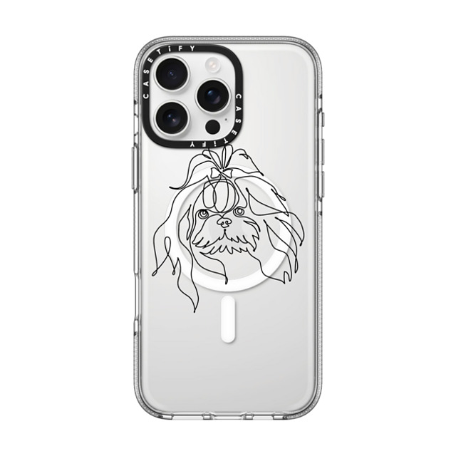 Huebucket x CASETiFY iPhone 16 Pro Max ケース クリア クリア ケース MagSafe対応 One line Shih Tzu Back to School Huebucket x CASETiFY iPhone 16 Pro Max ケース クリア クリア ケース MagSafe対応 One line Shih Tzu Back to School