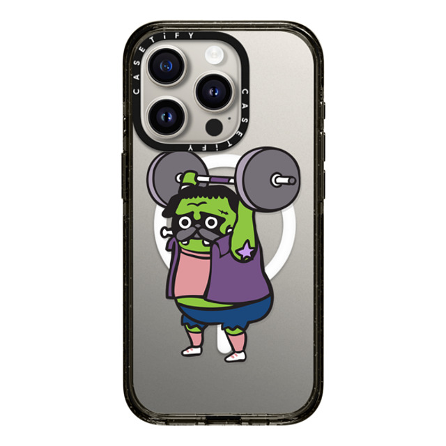 Huebucket x CASETiFY iPhone 15 Pro ケース Dog,Sport ブラック インパクトケース MagSafe対応 The snatch weightlifting Pug Frank Back to School Huebucket x CASETiFY iPhone 15 Pro ケース Dog,Sport ブラック インパクトケース MagSafe対応 The snatch weightlifting Pug Frank Back to School