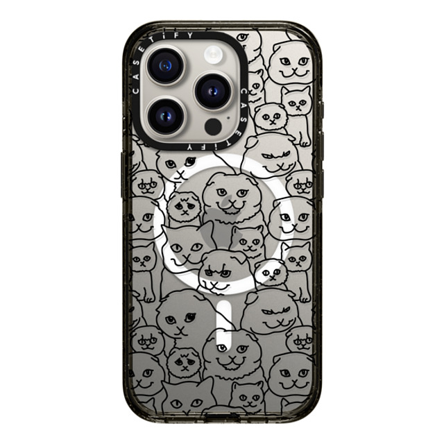 Huebucket x CASETiFY iPhone 15 Pro Case Cat,Animal Black Impact Case MagSafe Compatible Oh Scottish Fold Back to School Huebucket x CASETiFY iPhone 15 Pro Case Cat,Animal Black Impact Case MagSafe Compatible Oh Scottish Fold Back to School