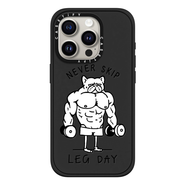 Huebucket x CASETiFY iPhone 15 Pro ケース Dog,Animal マットブラック インパクトケース MagSafe対応 Never Skip Leg Day Frenchie Back to School Huebucket x CASETiFY iPhone 15 Pro ケース Dog,Animal マットブラック インパクトケース MagSafe対応 Never Skip Leg Day Frenchie Back to School