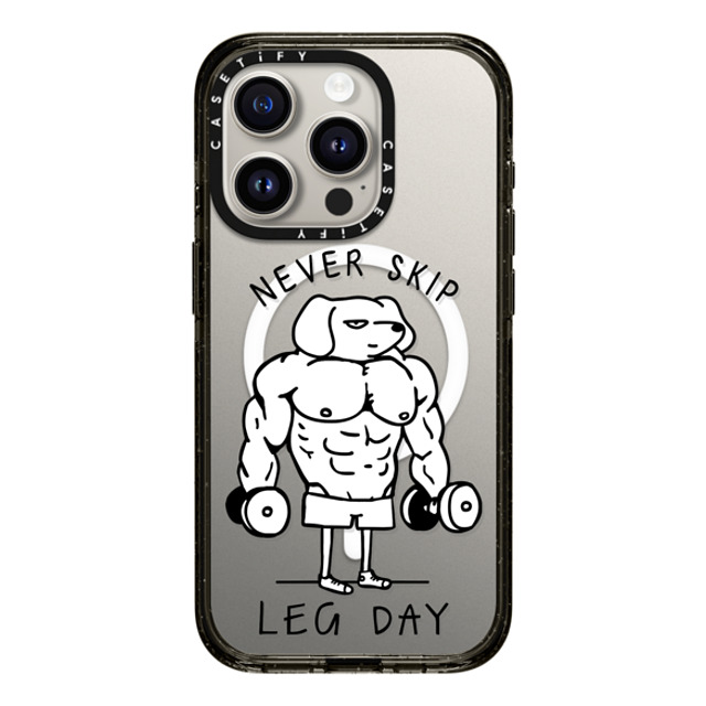 Huebucket x CASETiFY iPhone 15 Pro ケース Dog,Animal ブラック インパクトケース MagSafe対応 Never Skip Leg Day Dachshund Father's Day Huebucket x CASETiFY iPhone 15 Pro ケース Dog,Animal ブラック インパクトケース MagSafe対応 Never Skip Leg Day Dachshund Father's Day