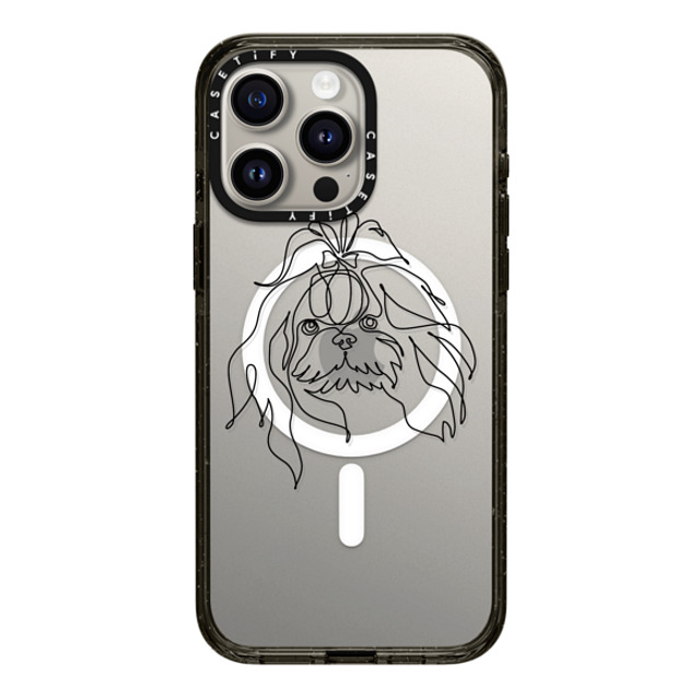 Huebucket x CASETiFY iPhone 15 Pro Max ケース ブラック インパクトケース MagSafe対応 One line Shih Tzu Back to School Huebucket x CASETiFY iPhone 15 Pro Max ケース ブラック インパクトケース MagSafe対応 One line Shih Tzu Back to School
