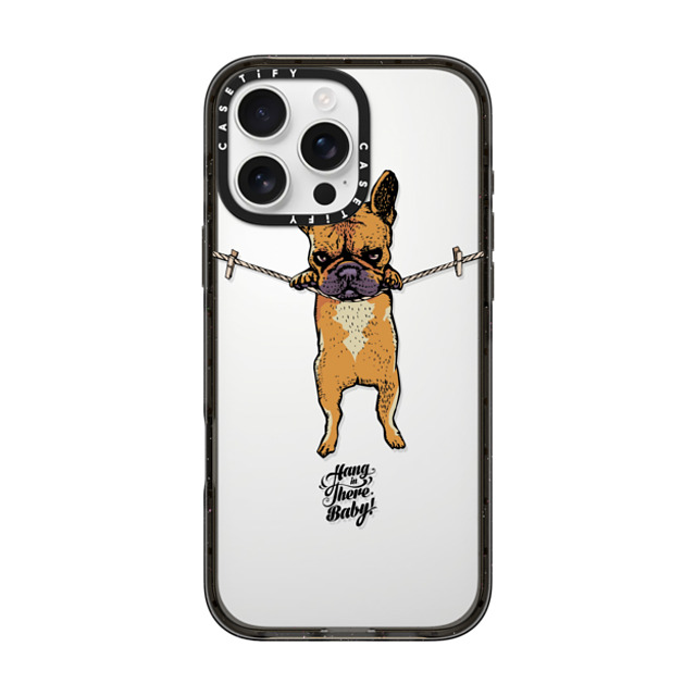 Huebucket x CASETiFY iPhone 16 Pro Max Case Black Impact Case Hang in there baby frenchie Mother's Day Huebucket x CASETiFY iPhone 16 Pro Max Case Black Impact Case Hang in there baby frenchie Mother's Day