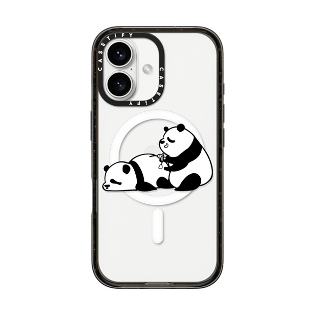 Huebucket x CASETiFY iPhone 16 Case Black インパクトケース MagSafe対応 Love Hurts Panda Mother's Day Huebucket x CASETiFY iPhone 16 Case Black インパクトケース MagSafe対応 Love Hurts Panda Mother's Day