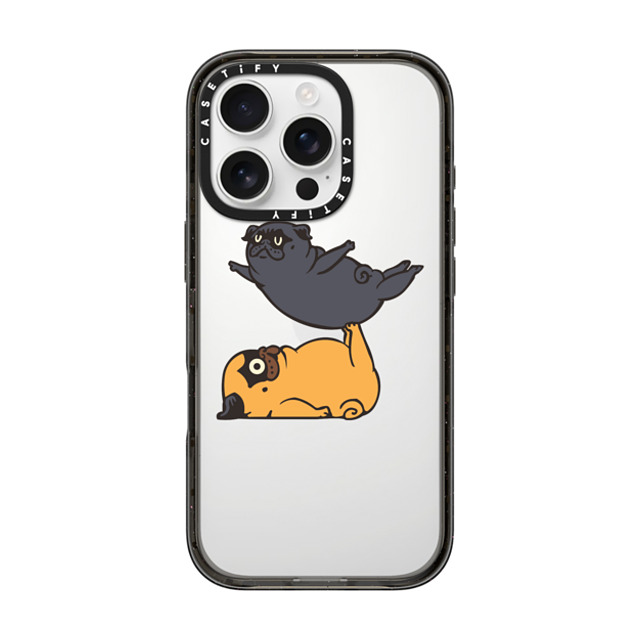 Huebucket x CASETiFY iPhone 16 Pro ケース ブラック インパクトケース Acroyoga Pugs Back to School Huebucket x CASETiFY iPhone 16 Pro ケース ブラック インパクトケース Acroyoga Pugs Back to School