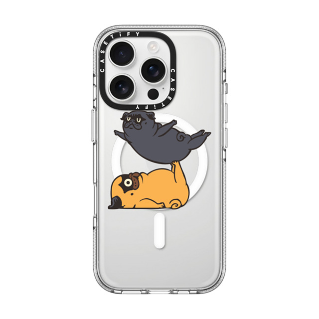 Huebucket x CASETiFY iPhone 16 Pro ケース クリア クリア ケース MagSafe対応 Acroyoga Pugs Back to School Huebucket x CASETiFY iPhone 16 Pro ケース クリア クリア ケース MagSafe対応 Acroyoga Pugs Back to School
