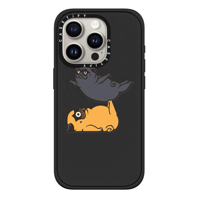 Huebucket x CASETiFY iPhone 15 Pro ケース マットブラック インパクトケース MagSafe対応 Acroyoga Pugs Back to School Huebucket x CASETiFY iPhone 15 Pro ケース マットブラック インパクトケース MagSafe対応 Acroyoga Pugs Back to School