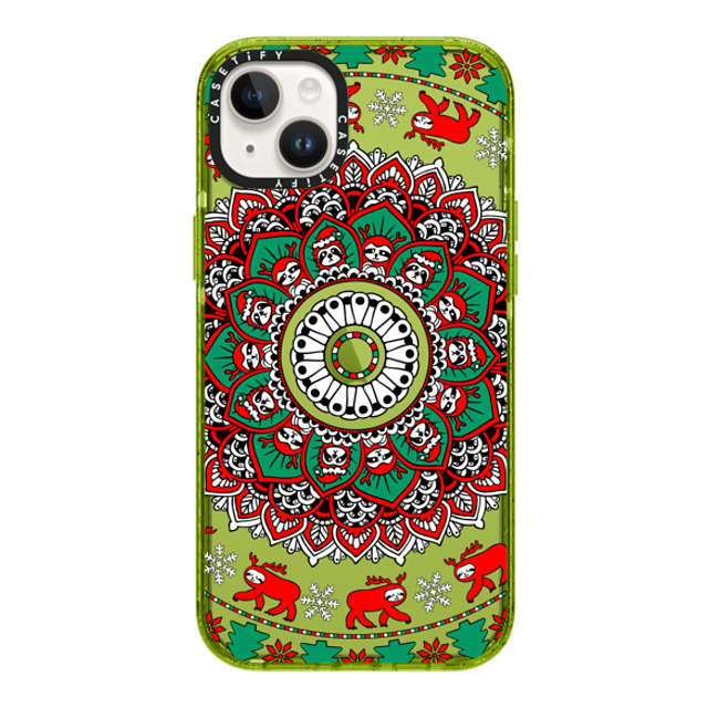 Huebucket x CASETiFY iPhone 14 Plus ケース Kiwi インパクトケース MagSafe対応 Mandala Christmas Sloth