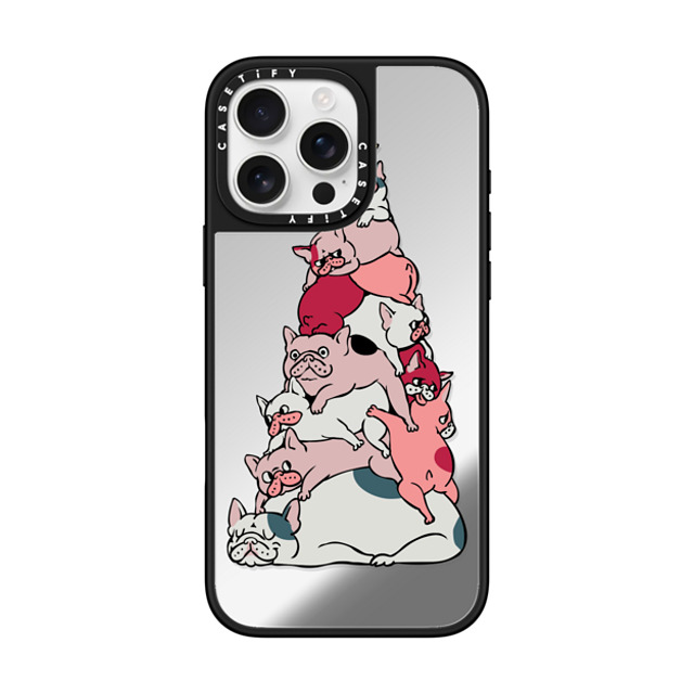 Huebucket x CASETiFY iPhone 16 Pro Max ケース Silver on Black ミラーケース MagSafe対応 Christmas Tree French Bulldog Father's Day Huebucket x CASETiFY iPhone 16 Pro Max ケース Silver on Black ミラーケース MagSafe対応 Christmas Tree French Bulldog Father's Day