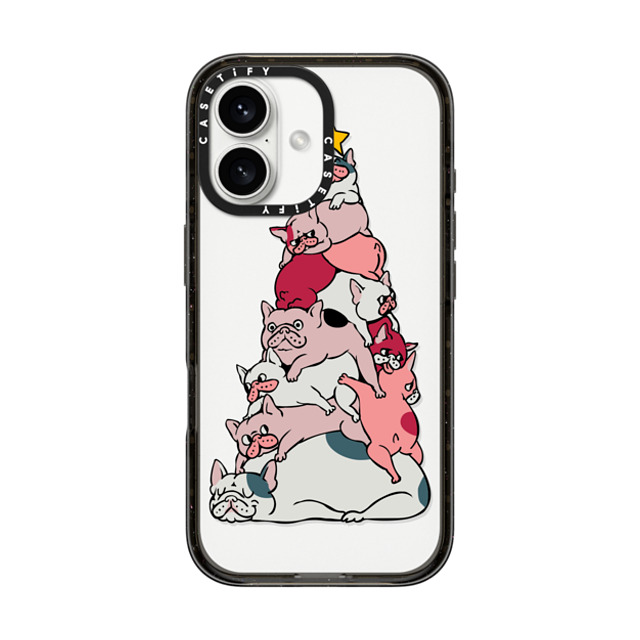 Huebucket x CASETiFY iPhone 16 ケース ブラック インパクトケース Christmas Tree French Bulldog Father's Day Huebucket x CASETiFY iPhone 16 ケース ブラック インパクトケース Christmas Tree French Bulldog Father's Day